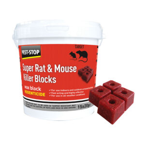 Pest Stop Super Rat & Mouse Killer Wax Blocks 15 x 20g