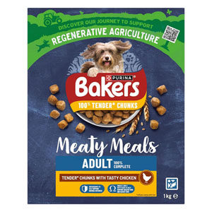Bakers Complete Dry Dog Food Adult Meaty Meals Chicken