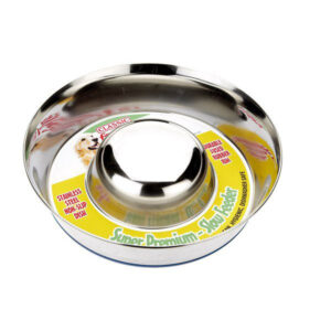 Classic Stainless Steel Non Tip Slow Feed Bowl