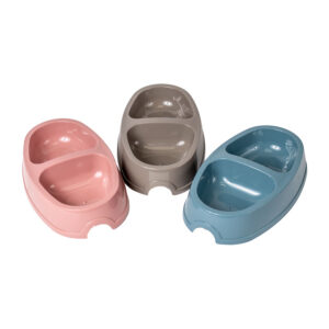 Savic Twin Plastic Cat Bowl Assorted Colours