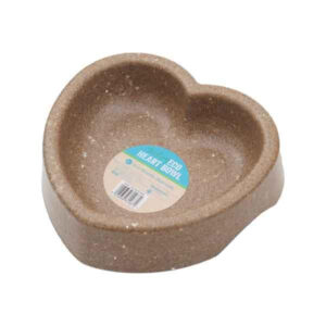 Rosewood Eco Heart Pet Bowl Brown