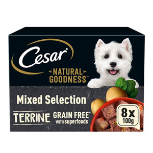 Cesar Tray Natural Goodness Grain Free Mixed Terrine 8 x 100g