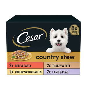 Cesar Complete Wet Dog Food Mixed Selection Country Stew 8 x 150g