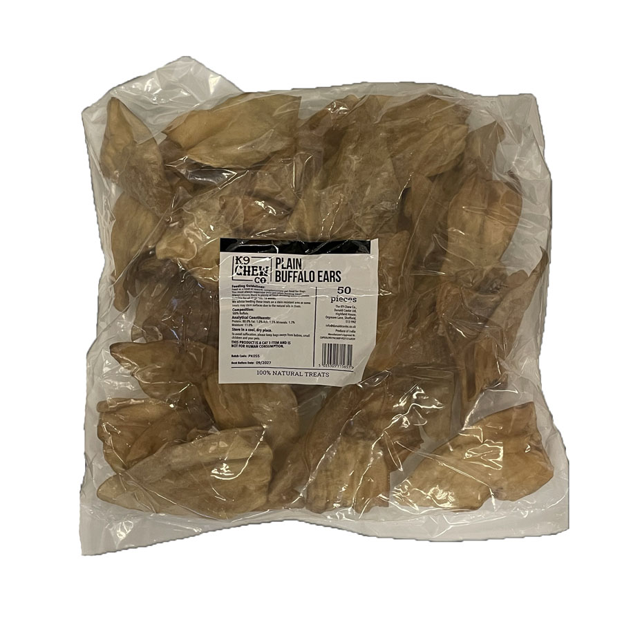 K9 Chew Co. Dried Buffalo Ears 50