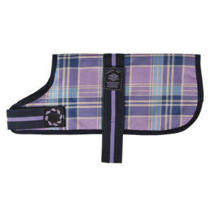 Animate Waterproof Padded Dog Coat Lilac Check