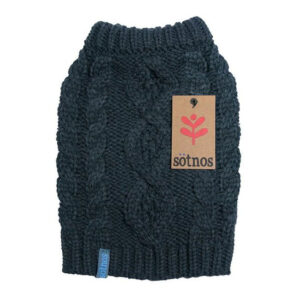 Sotnos Chunky Grey Cable Knit Sweater