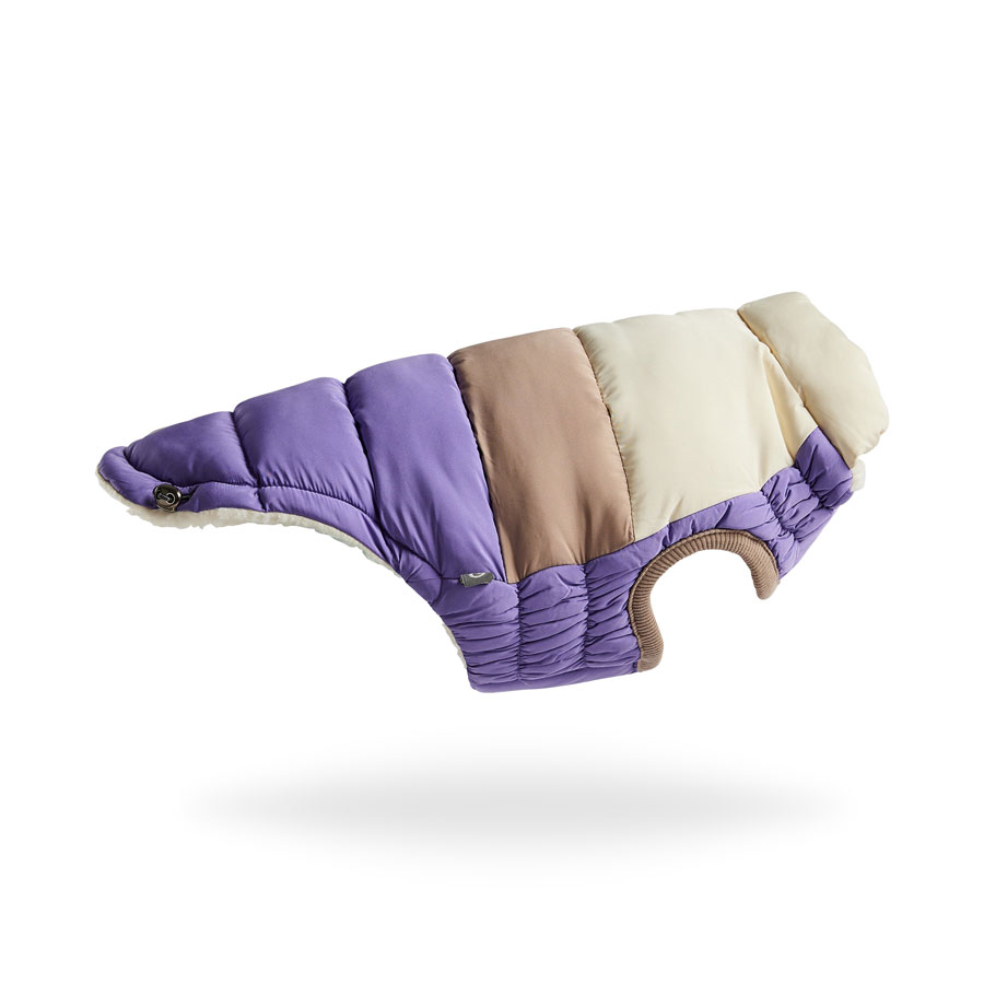 GF Pet Elasto-Fit Puffer Dog Coat Purple L