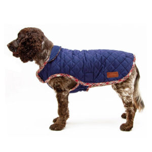 Great&Small Country Quilted Dog Coat Plaid/Navy