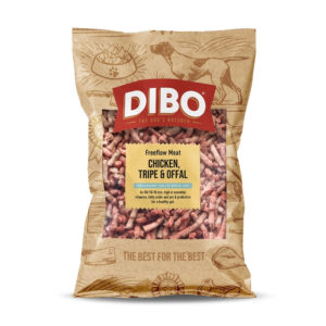 DIBO Frozen Raw Dog Food Freeflow Chicken, Tripe & Offal 1kg