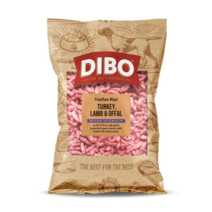 DIBO Frozen Raw Dog Food Freeflow Turkey, Lamb & Offal 1kg