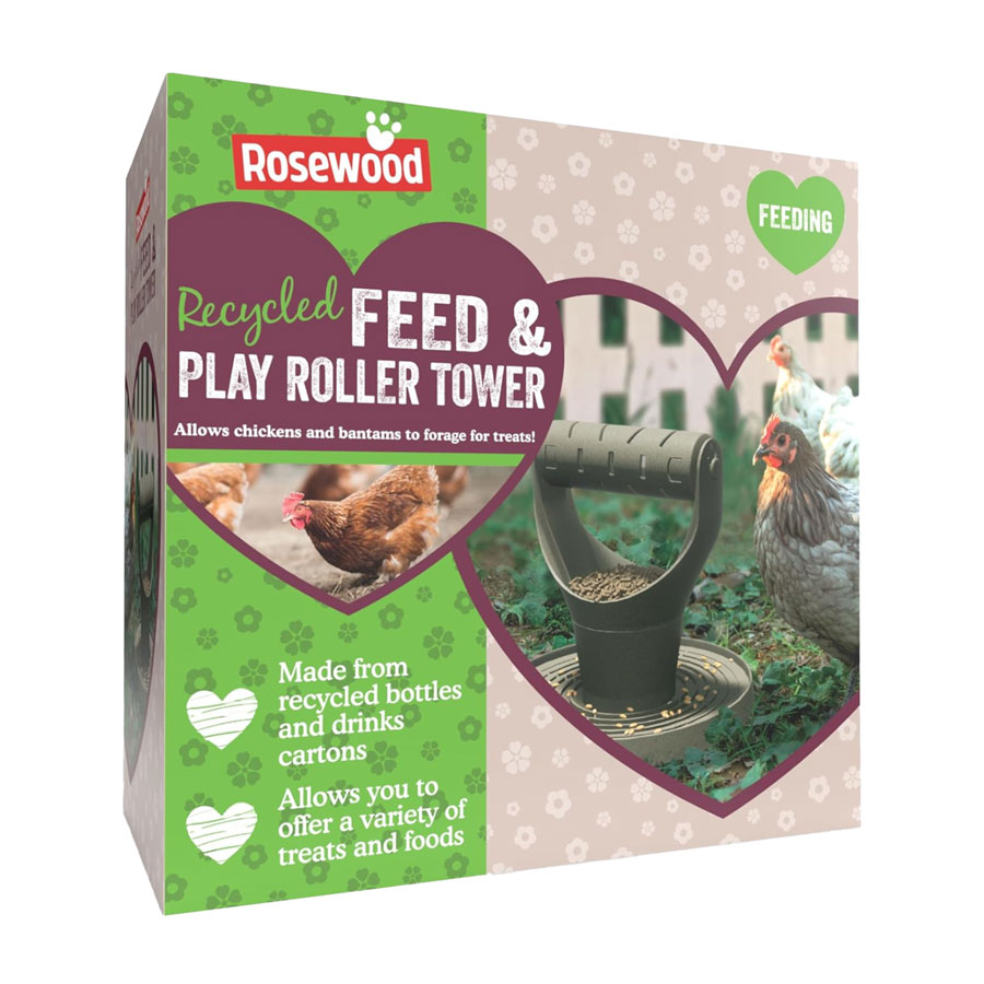 Rosewood Recycled Poultry Feed & Play Roller Tower