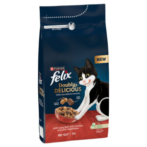 Felix Doubly Delicious Complete Dry Cat Food Beef