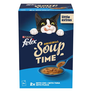 Felix Soup Time Original Cod, Tuna & Plaice  6 x 48g