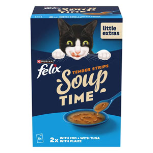 Felix Soup Time Tender Strips Cod, Tuna & Plaice  6 x 48g
