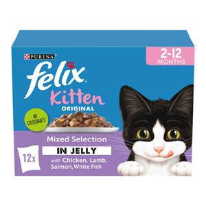 Felix Original Cat Food Pouches Kitten Mixed Selection in Jelly