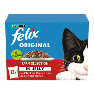 Felix Original Cat Food Pouches Adult Farm Selection in Jelly  12x85g
