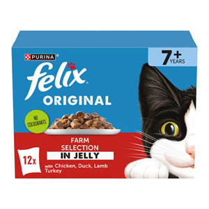 Felix Original Senior 7+ Cat Food Pouches Farm Selection in Jelly 12x85g