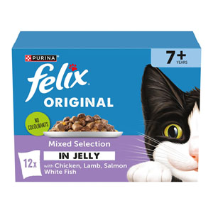 Felix Original Cat Food Pouches Senior 7+ Mixed Selection in Jelly