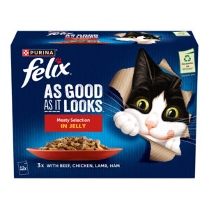 Felix As Good As It Looks Cat Pouches Meaty Selection (Ham) in Jelly  12x85g