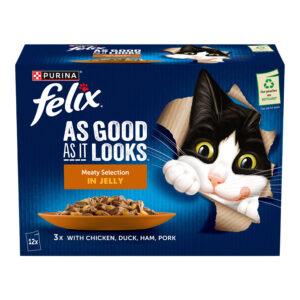 Felix As Good As It Looks Cat Pouches Meat Selection (Pork) in Jelly 12x85g