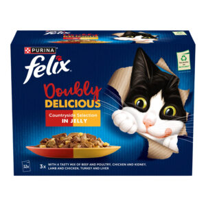 Felix Doubly Delicious Cat Pouches Country Selection in Jelly