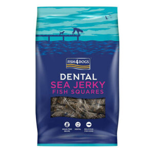 Fish4Dogs Sea Jerky Dental Dog Treats Fish Squares 115g