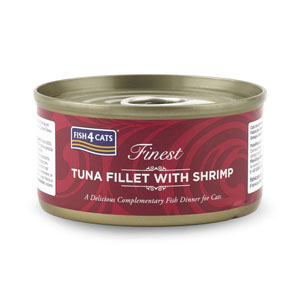 Fish4Cats Finest Tinned Cat Food Tuna Fillet & Shrimp 70g