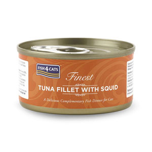 Fish4Cats Finest Tinned Cat Food Tuna Fillet & Squid 70g