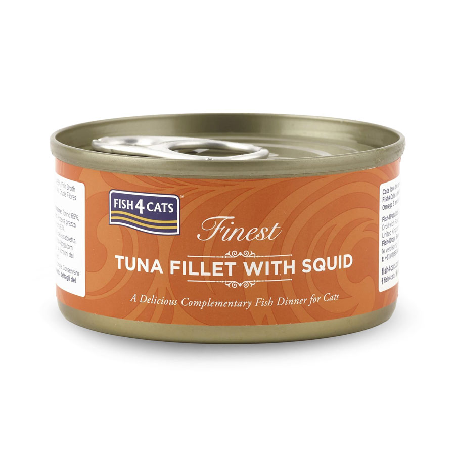 Fish4Cats Finest Tinned Cat Food Tuna Fillet & Squid 70g