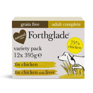 Forthglade Grain Free Complete Dog Variety Pack Chicken & Chicken+Liver 12x395g