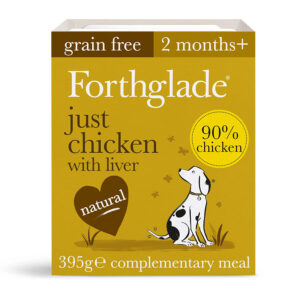 Forthglade Grain Free Complementary Wet Dog Food 90% Just Chicken & Liver 395g