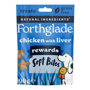 Forthglade Dog Treats Natural Soft Bites Chicken & Liver Rewards 90g