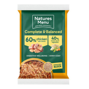 Natures Menu Frozen 60/40 Minced Block Complete Dog Food Chicken & Salmon 300g