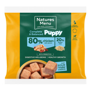 Natures Menu Frozen Complete Raw Puppy Food Chicken with Salmon Nuggets 1kg
