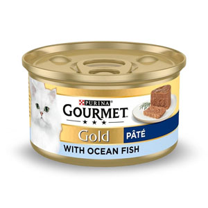 Gourmet Gold Complete Adult Cat Food Tin Ocean Fish Pate 85g