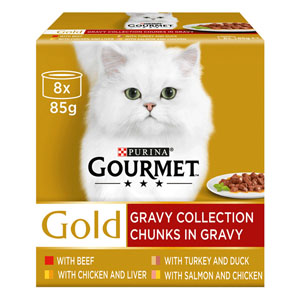 Gourmet Gold Complete Adult Cat Food Multipack Chunks in Gravy 8x85g