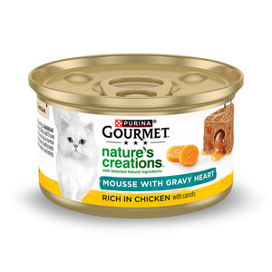Gourmet Nature's Creations Complete Cat Mousse with Gravy Heart Chicken 85g