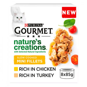 Gourmet Nature's Creations Complete Adult Cat Multipack Chicken & Turkey 8x85g