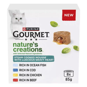 Gourmet Nature's Creations Complete Adult Cat Food Gravy Heart Multipack 8x85g
