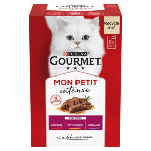 Gourmet Mon Petit Intense Complete Adult Cat Pouch Beef, Chicken & Lamb  6x50g