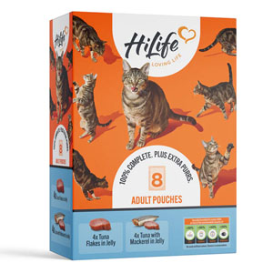 HiLife It's Only Natural Complete Adult Cat Food Pouches The Tuna One in Jelly