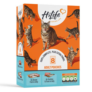 HiLife It's Only Natural Complete Adult Cat Food Pouches The Fishy One in Jelly