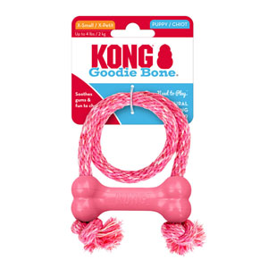KONG Puppy Goodie Bone with Rope  X-Small