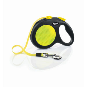 Flexi Neon Retractable Lead Tape Large 5m  Yellow