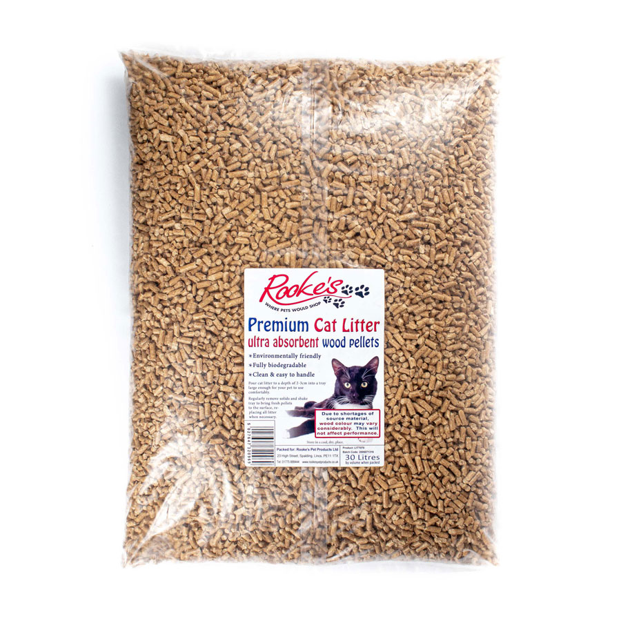 Rooke's Premium Wood Pellet Cat Litter 30L
