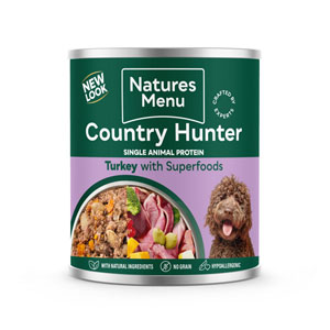 Country Hunter Complete Wet Tinned Dog Food 80% Turkey & Superfoods 600g