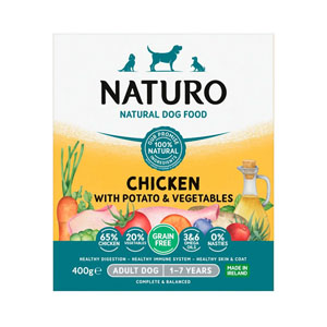 Naturo Grain Free Adult Dog Food Chicken 400g Tray