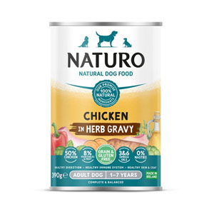 Naturo Grain Free Complete Adult Dog Food Chicken in Gravy 390g Can