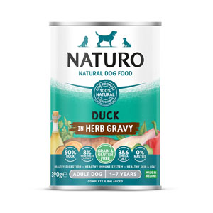 Naturo Grain Free Complete Adult Dog Food Duck in Gravy 390g Can