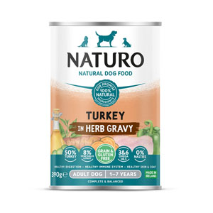Naturo Grain Free Complete Adult Dog Food Turkey in Gravy 390g Can